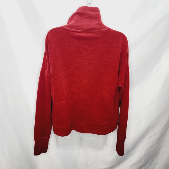Sweaty Betty Maroon Long Sleeve Velour Turtleneck Crop Top SweatShirt Women's L - Picture 11 of 11